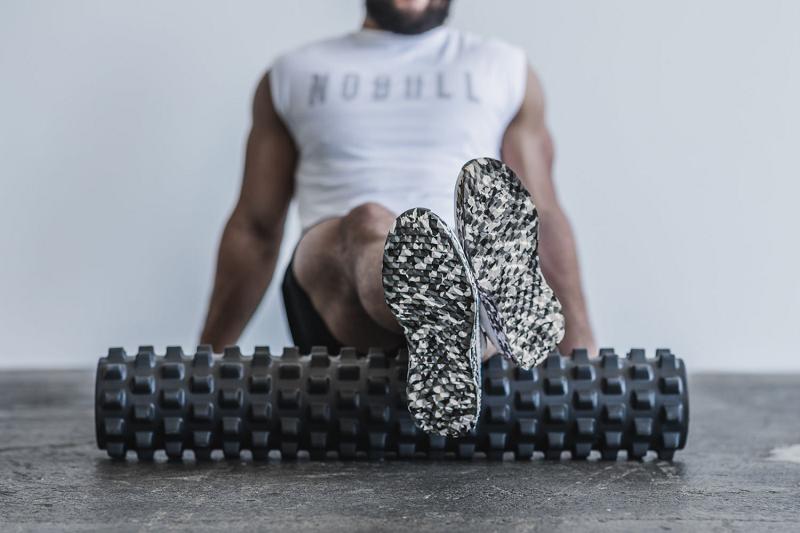 Nobull Wild Granite Knit Runner Men's Running Shoes White | USA W1010N